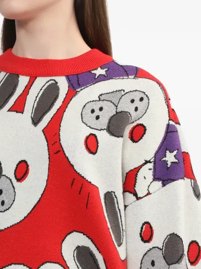 Apee By A Bathing Ape Rabbit Pattern Sweater In Multi