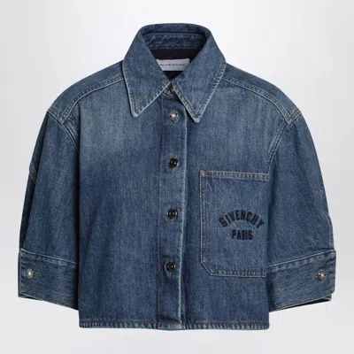 Givenchy Cropped Cocoon Shirt In Medium Denim Clothing In Blue