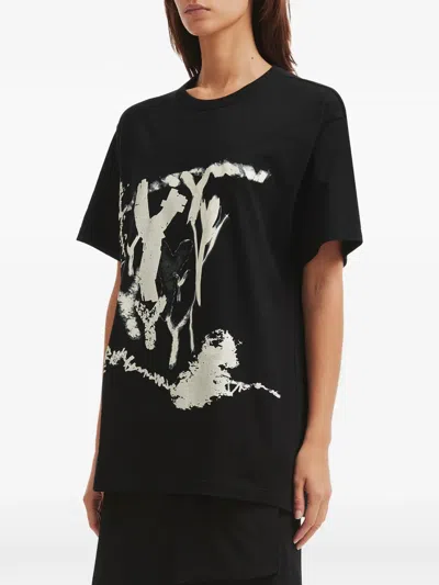 Y's Printed T-shirt In Black
