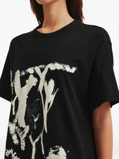 Y's Printed T-shirt In Black