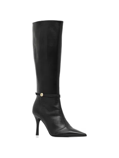 Furla Strap Pointed Boots In Black