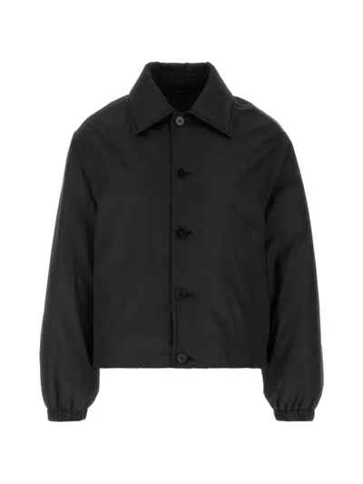 Jil Sander Polyester Padded Jacket Collared Design Cuffs In Black