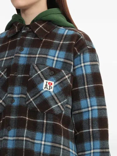Apee By A Bathing Ape Check Patch Pocket Shirt In Multi