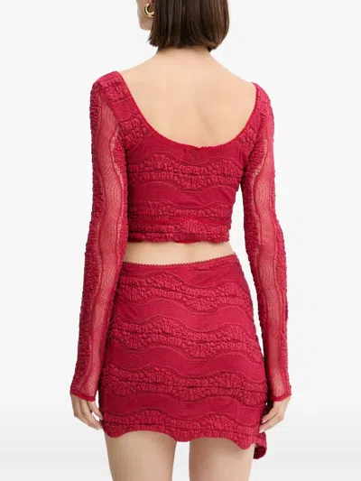 Charo Ruiz Briny Drawstring Top In Red