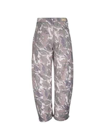 Ag Camoufle-print Cropped Jeans In Gray