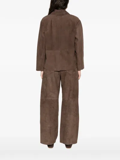 Max Mara Button Patch-pocket Jacket In Brown