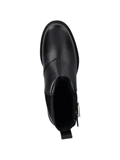 Furla Buckle Strap Boots In Black