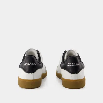 Isabel Marant Low-top Sneaker With Perforated White Leather Upper In Brown