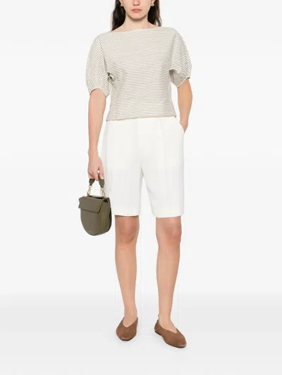 Victoria Beckham Tailored Pleated Shorts In White
