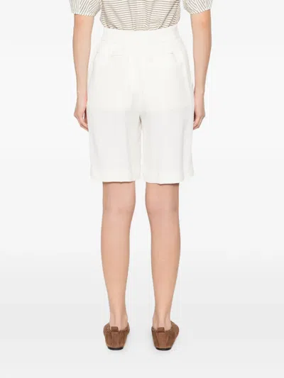 Victoria Beckham Tailored Pleated Shorts In White