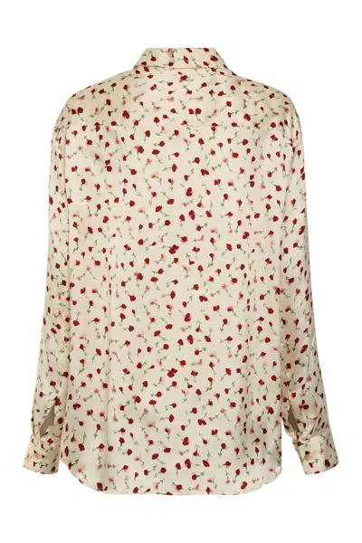 Khaite Argo Printed Silk Shirt In Neutral