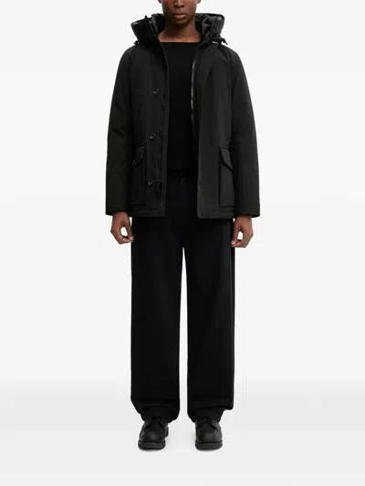 Woolrich Hooded Buttoned Jacket In Multi