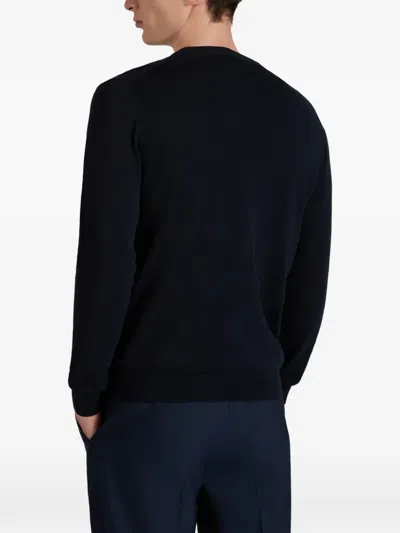 Zanone Knit Pullover Regular Fit Crew Neck In Blue