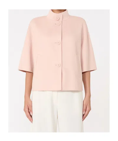 Max Mara Doretta Buttoned Jacket In Pink