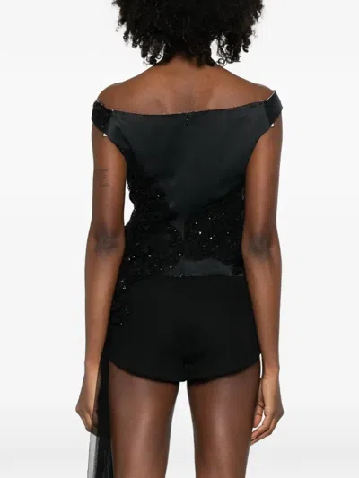 Marc Le Bihan Sequin Top In Black