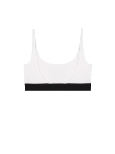 Tom Ford White Bralette With Contrasting Logo Print In Modal Stretch Woman In White