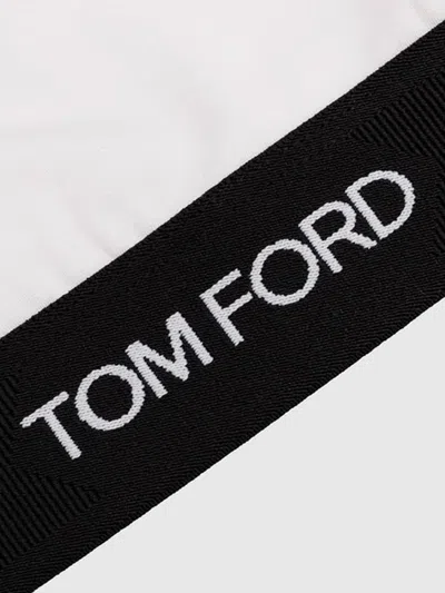 Tom Ford White Bralette With Contrasting Logo Print In Modal Stretch Woman In White
