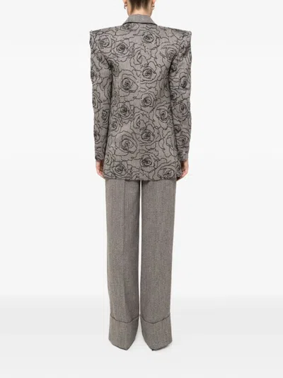 亮片缀饰双排扣西装夹克