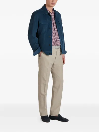 Slowear Checked Cotton Shirt In Red