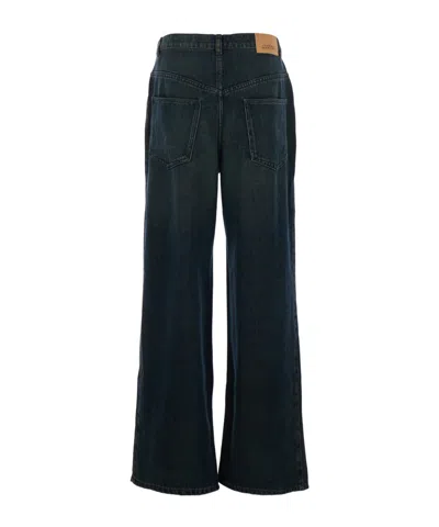 Isabel Marant Distressed Denim Trousers With Wide-leg Design In Black