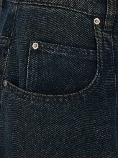 Isabel Marant Distressed Denim Trousers With Wide-leg Design In Black