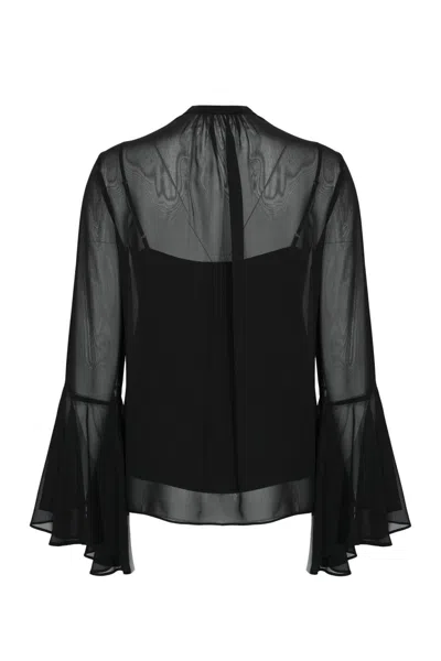 Max Mara Studio Cuba Bow-tie Blouse In Black