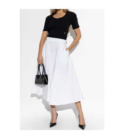 Moschino Flared A-line Skirt In White