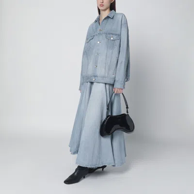 Diesel Double-d Patent Leather Shoulder Bag In Black In Black