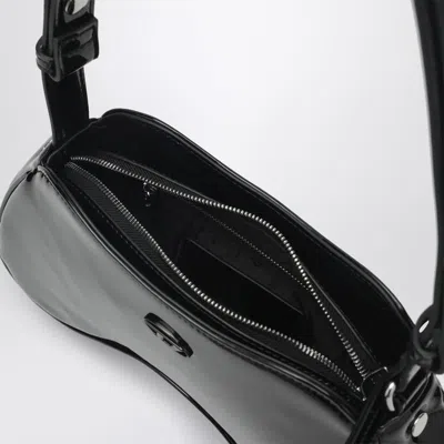 Diesel Double-d Patent Leather Shoulder Bag In Black In Black