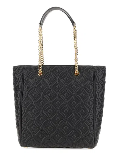 Michael Michael Kors Large Blaire Quilted Chain Tote Bag In Black