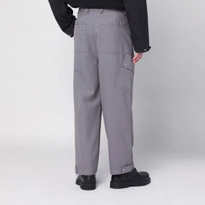 Oamc Trousers Wool Blend Multiple Pockets In Gray