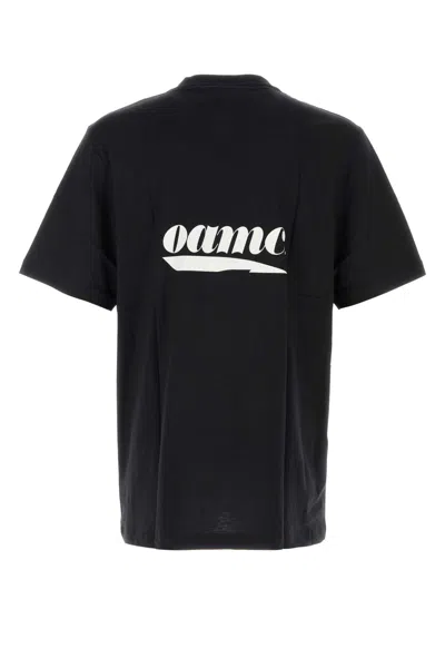 Oamc Black Cotton T-shirt In Black