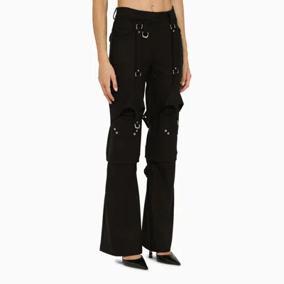 Off-white Black Stretch Polyester Blend Cargo Pant In Black