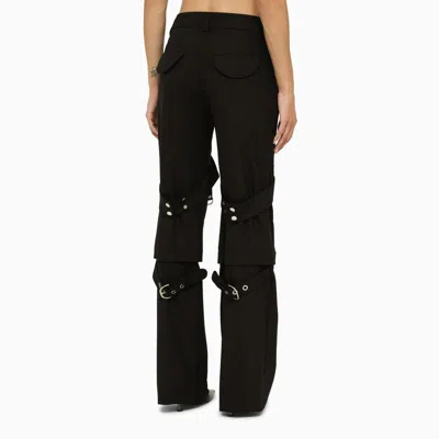 Off-white Black Stretch Polyester Blend Cargo Pant In Black