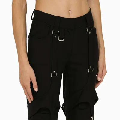 Off-white Black Stretch Polyester Blend Cargo Pant In Black