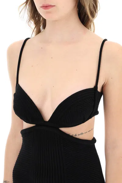 Off-white Off White Black Viscose Blend Mini Dress In Black