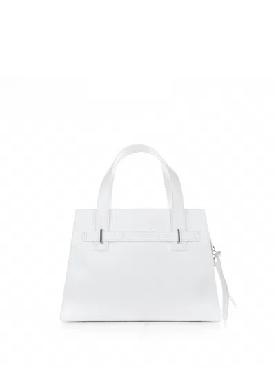 Orciani Posh Medium White Handbag With Shoulder Strap In White