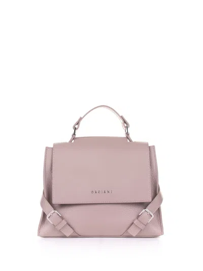Orciani Sveva Sense Small Antique Pink Bag With Shoulder Strap In Pink