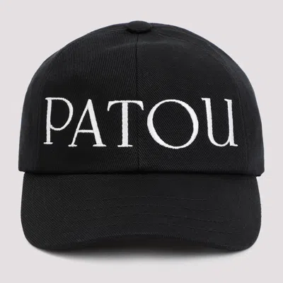 Patou Black Cotton Baseball Cap In Black