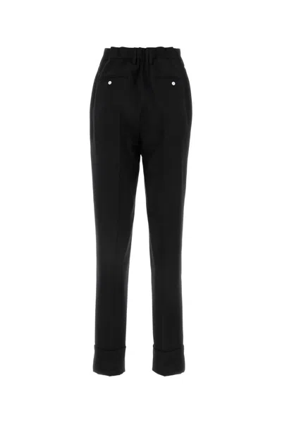Prada Black Wool Blend Pant In Black