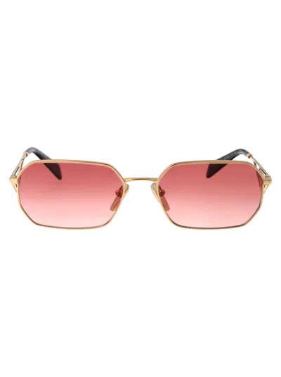 Prada Womens Gold Pr A51s Irregular-frame Metal Sunglasses In Gold