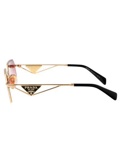 Prada Womens Gold Pr A51s Irregular-frame Metal Sunglasses In Gold