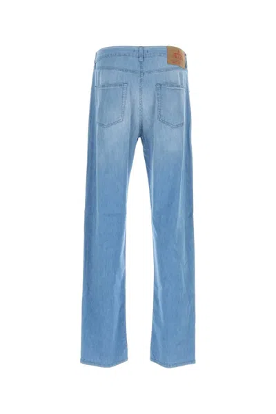 Prada Denim Jeans With Belt Loops And Straight Leg In Blue