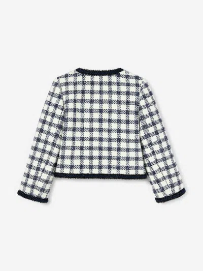 Self-portrait Check Bouclé Jacket In Black