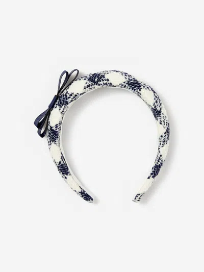 Self-portrait Self Portrait Girls Check Boucle Headband In White