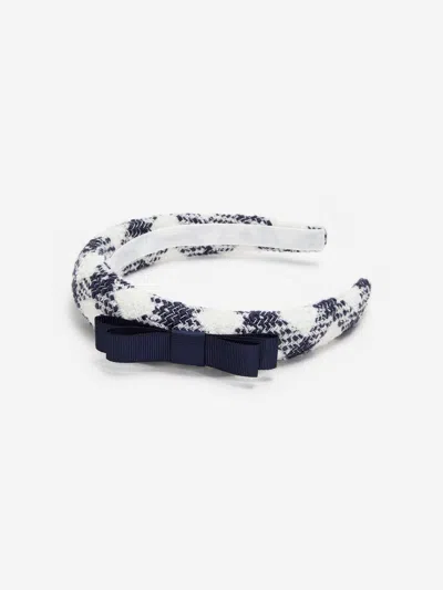 Self-portrait Self Portrait Girls Check Boucle Headband In White