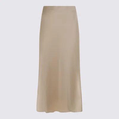 Brunello Cucinelli Slit Detailed Maxi Skirt In Neutral