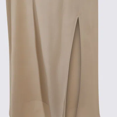 Brunello Cucinelli Slit Detailed Maxi Skirt In Neutral