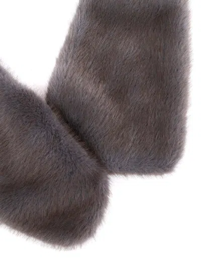 P.a.r.o.s.h Eco Fur Collar In Gray