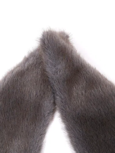 P.a.r.o.s.h Eco Fur Collar In Gray